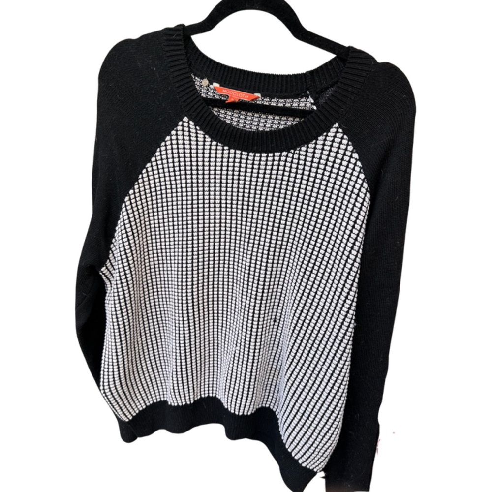 Modcloth Black and White Crewneck Sweater